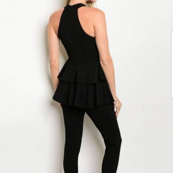 BLACK RUFFLE JUMPSUIT - Picture 3 of 3